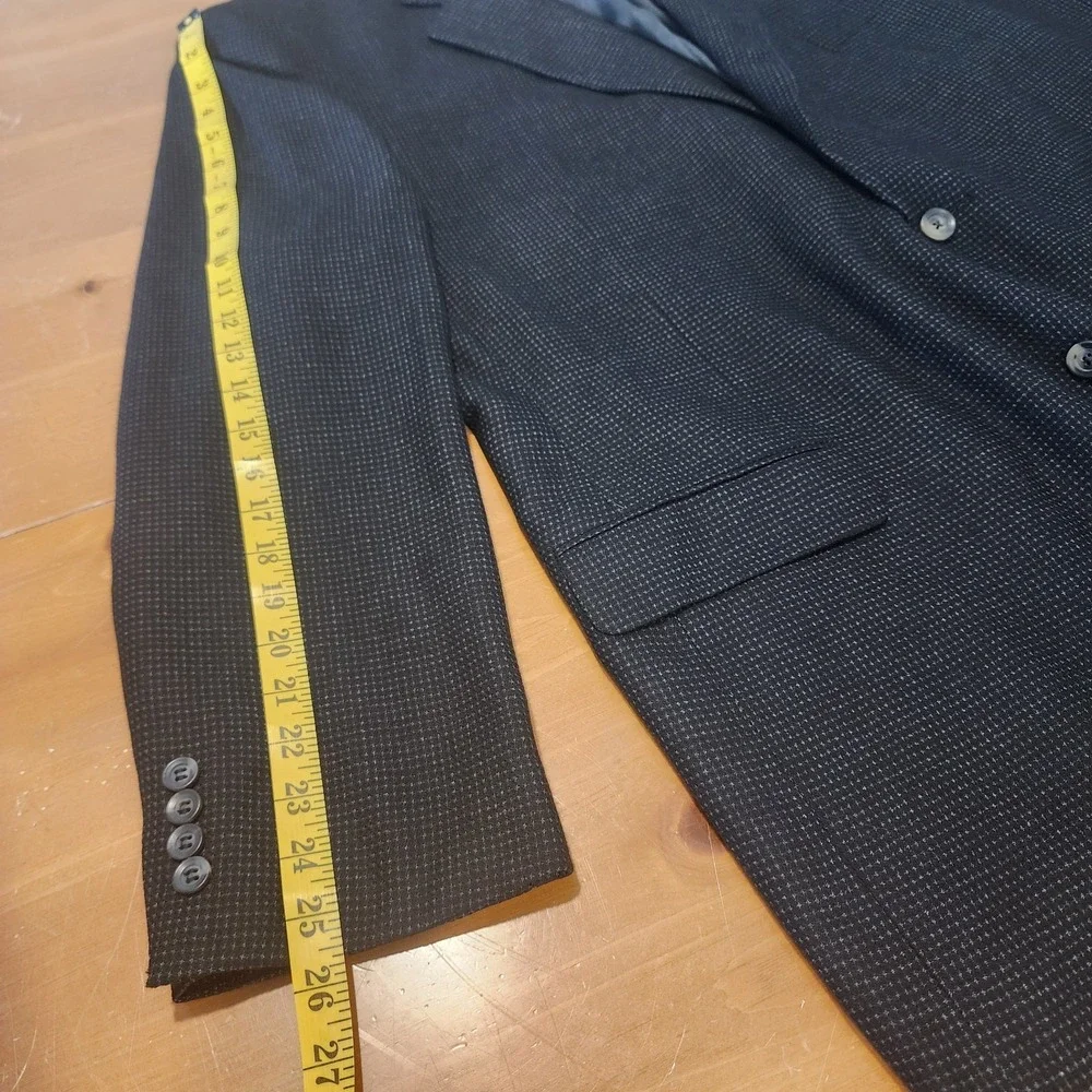 Cremieux Loro Piana Wool Sport Coat Mens 50L Charcoal Gray Birdseye Office Event